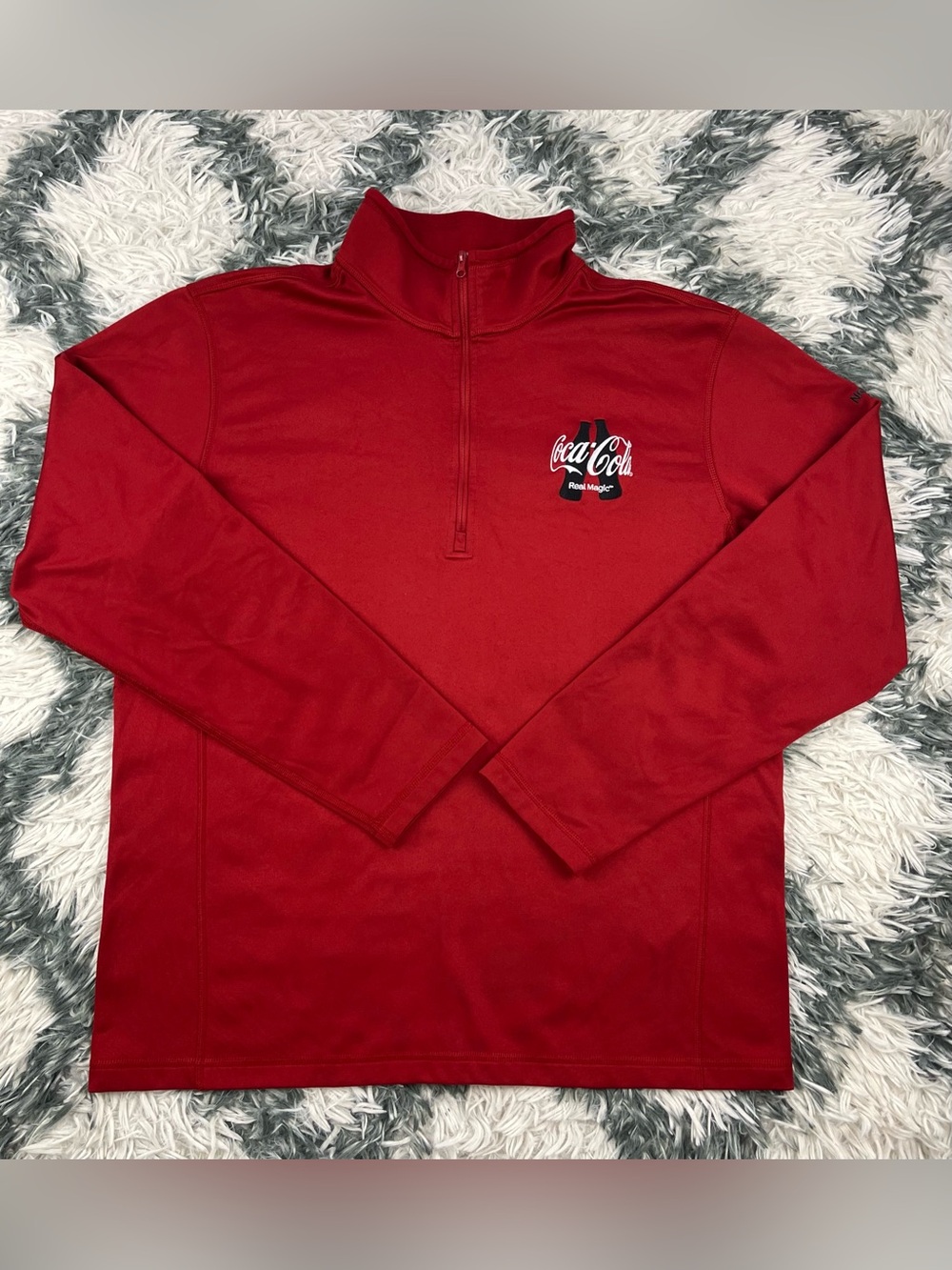The North Face Men’s Coca Cola Logo Real Magic 1/4 Zip Sweatshirt Long Sleeve L